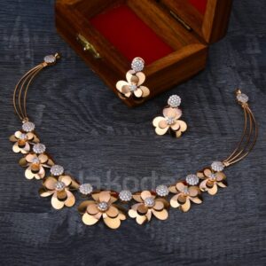 18KT Rose Gold Hallmark Fancy Ladies Necklace Set RN365