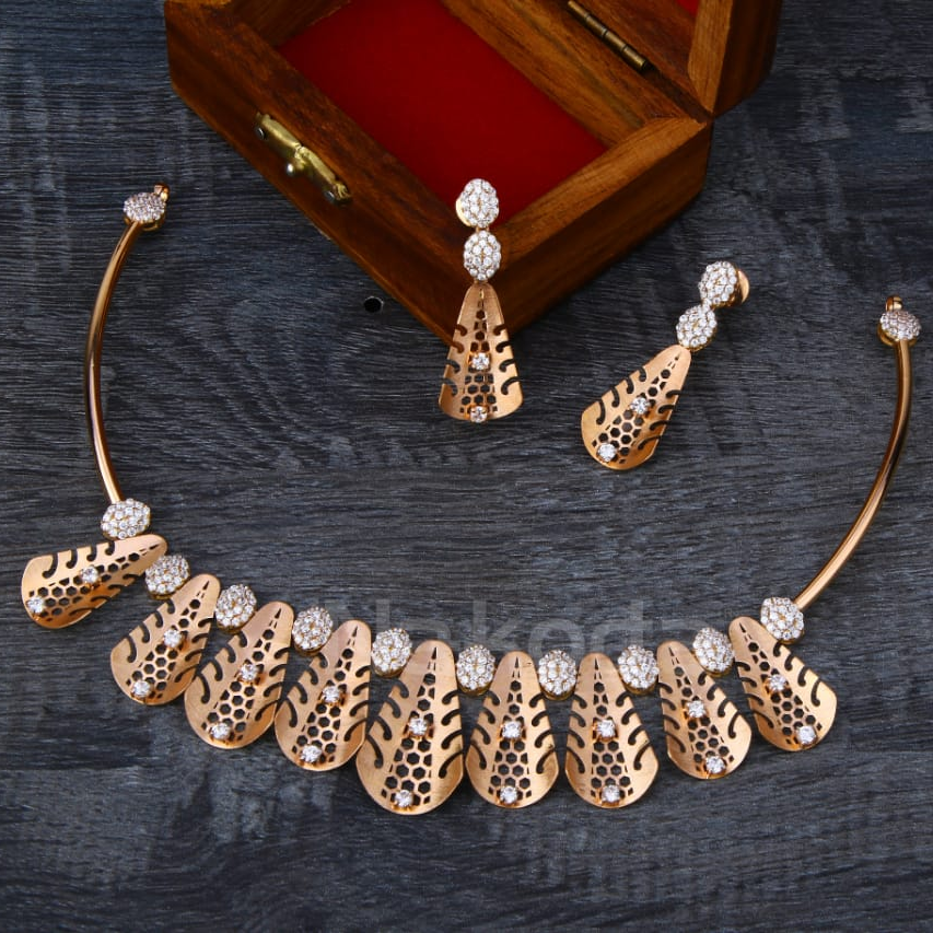 18KT Rose Gold Hallmark Exclusive Ladies Necklace Set RN366