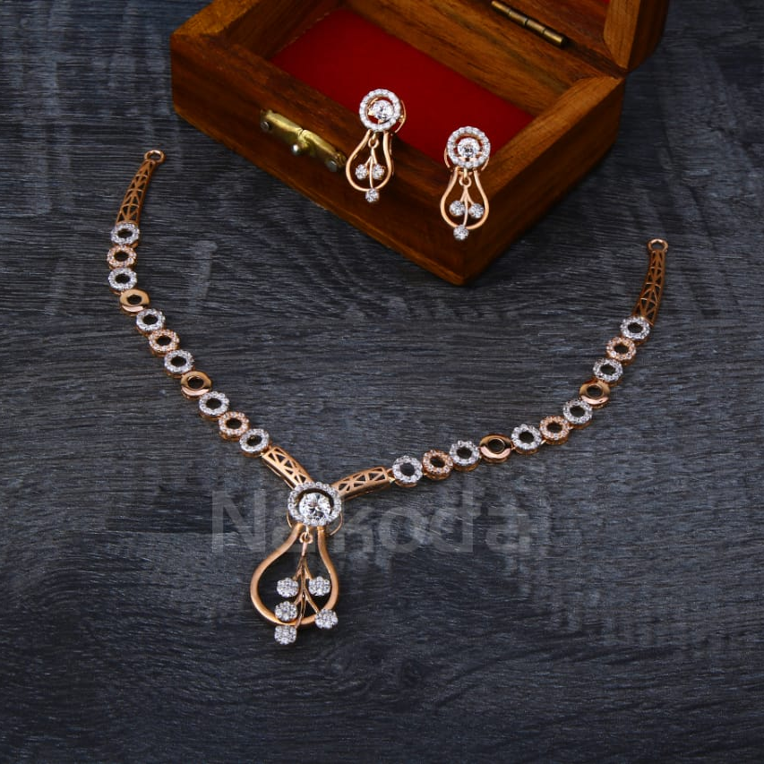18KT Rose Gold Hallmark Classic Ladies Necklace Set RN369