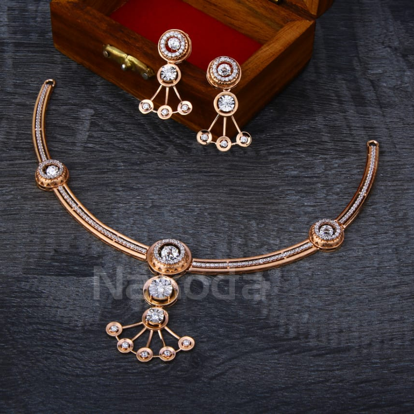 18KT Rose Gold Hallmark Ladies Necklace Set RN370