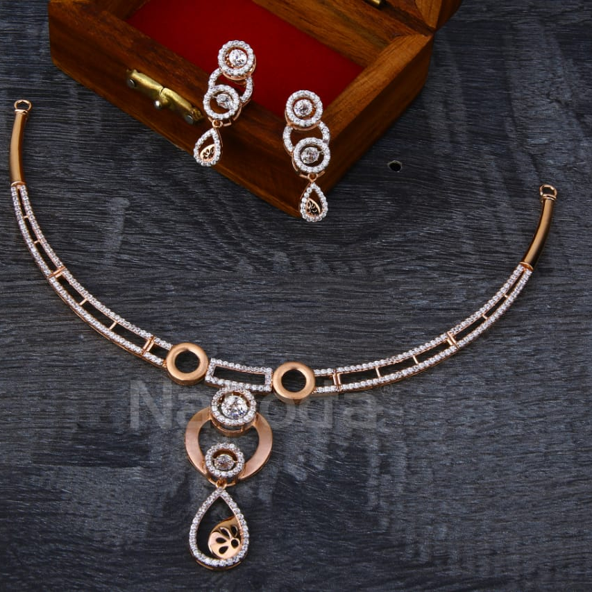 18KT Rose Gold Ladies Stylish Necklace Set RN371