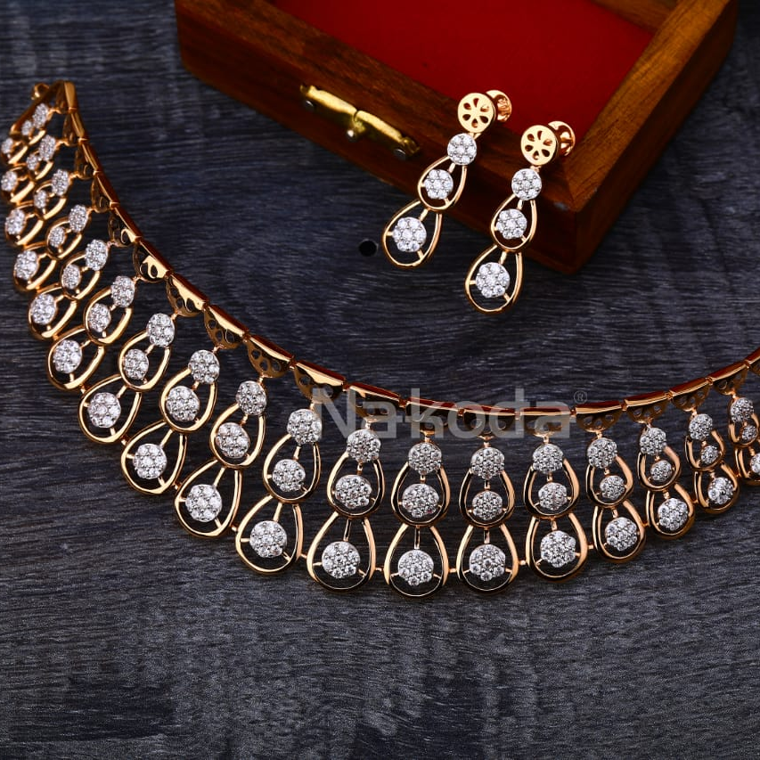 18KT Rose Gold Ladies Fancy Necklace Set RN376