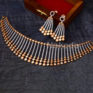 18KT Rose Gold Ladies Exclusive Necklace Set RN377