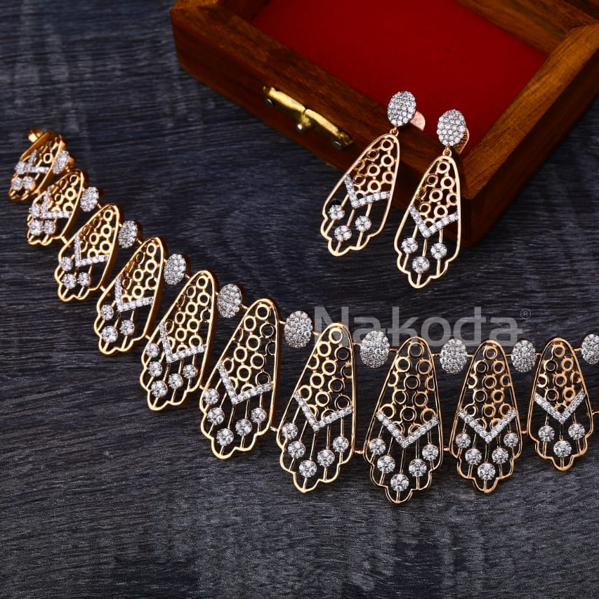 18KT Rose Gold Ladies Classic Necklace Set RN375