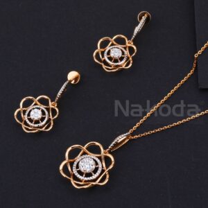 750 Rose Gold CZ fancy Ladies Hallmark  Tanmaniya RTM512