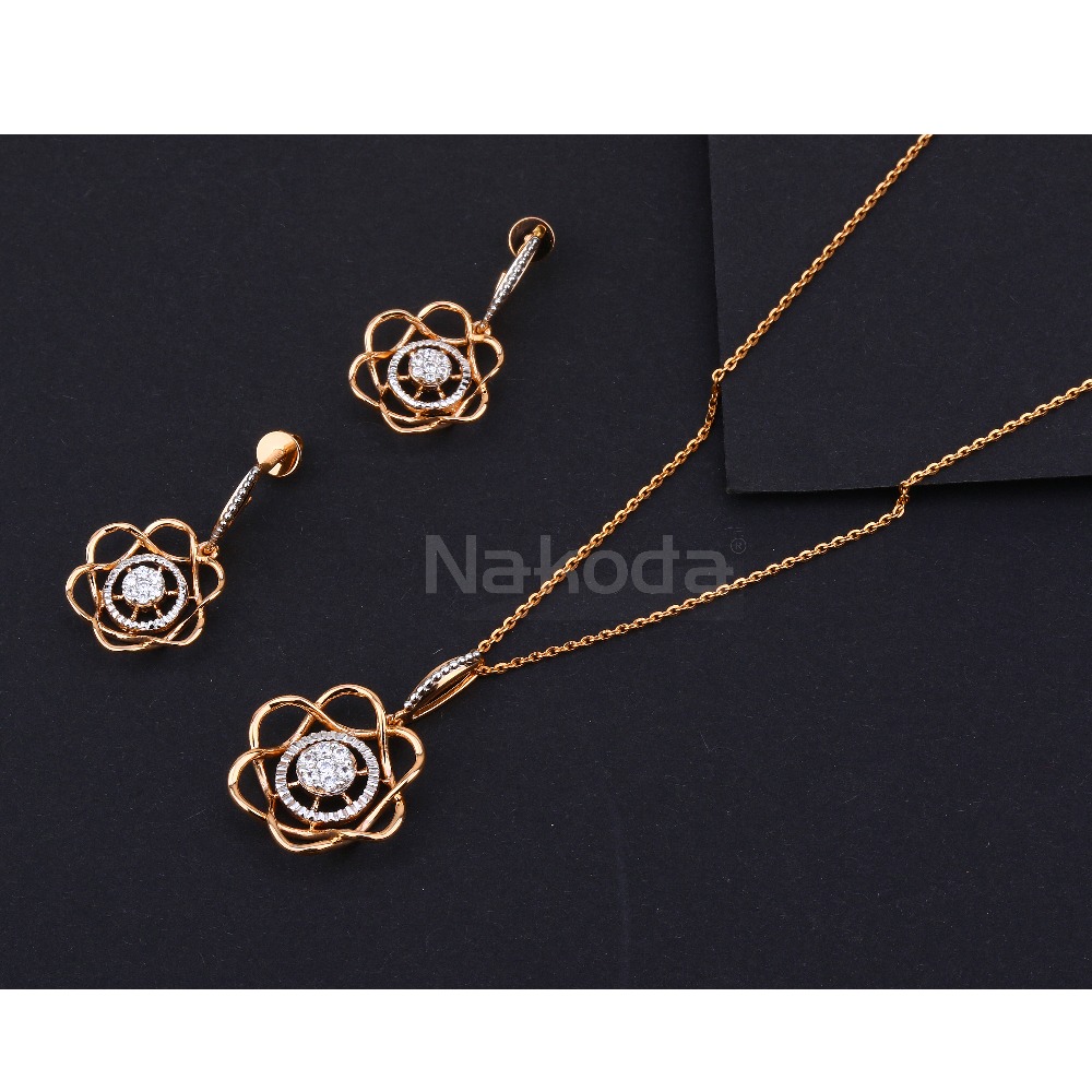 750 Rose Gold CZ fancy Ladies Hallmark  Tanmaniya RTM512