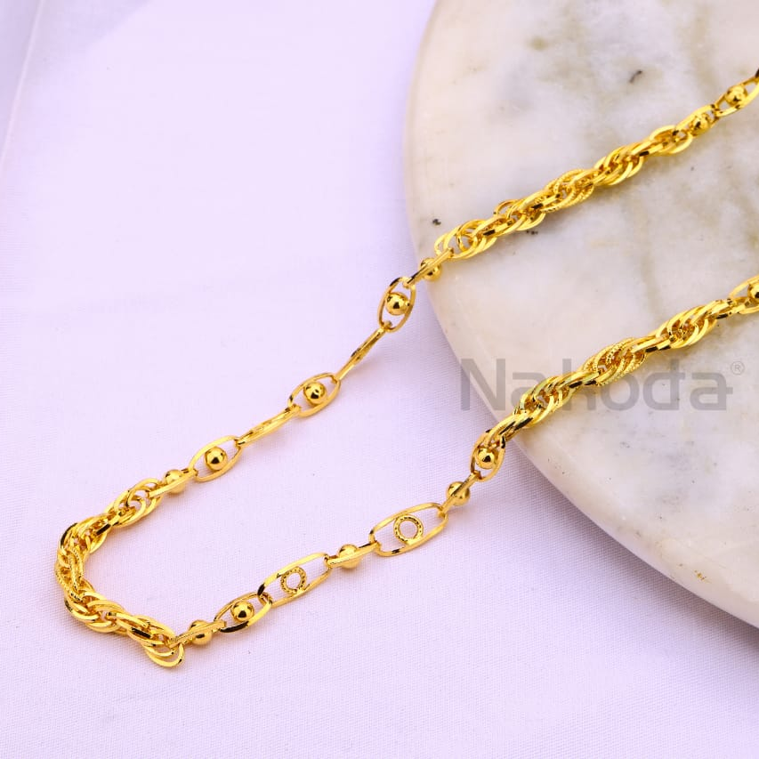 916 Gold Hallmark Classic Mens Choco Chain MCH749 - Image 3