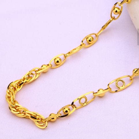916 Gold Hallmark Classic Mens Choco Chain MCH749 - Image 2