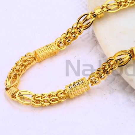 22kt gold cz hallmark designer mens choco chain mch679 - Image 2
