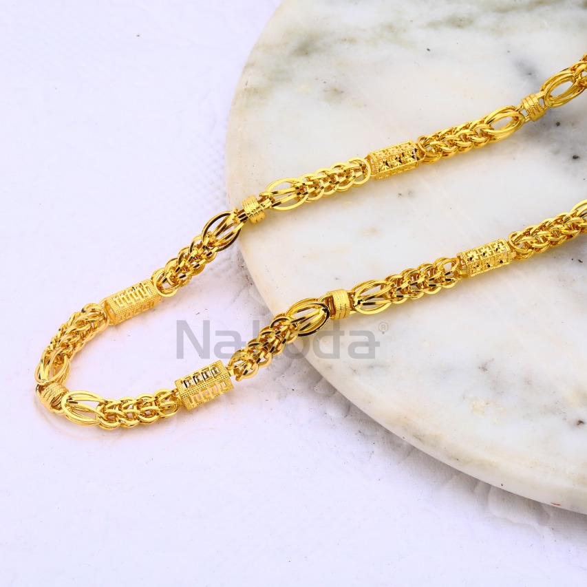 22kt gold cz hallmark designer mens choco chain mch679
