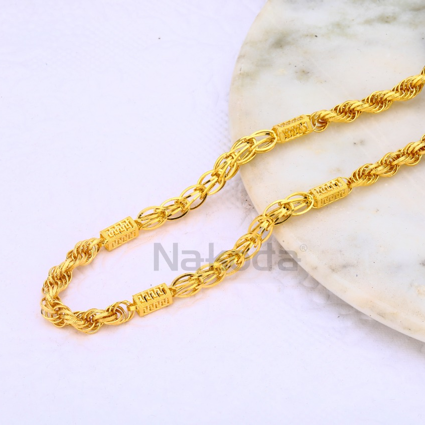 22kt gold cz fancy mens choco chain mch666