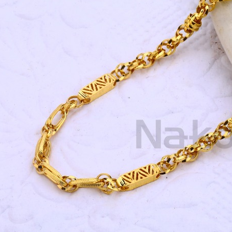 22KT Gold CZ Exclusive Mens Chock Chain MCH665 - Image 2