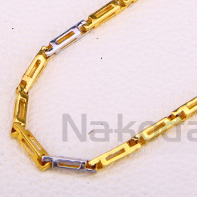 916 Gold CZ Hallmark Stylish Mens Chock Chain MCH659 - Image 2
