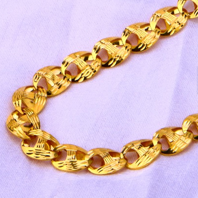 916 Gold Hallmark Fancy Mens Choco chain MCH768 - Image 2