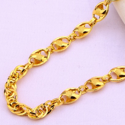 916 Gold CZ Delicate Mens Chock Chain MCH737 - Image 3