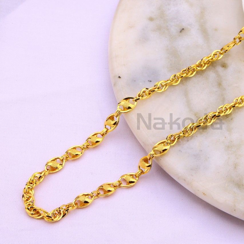 916 Gold CZ Delicate Mens Chock Chain MCH737 - Image 2
