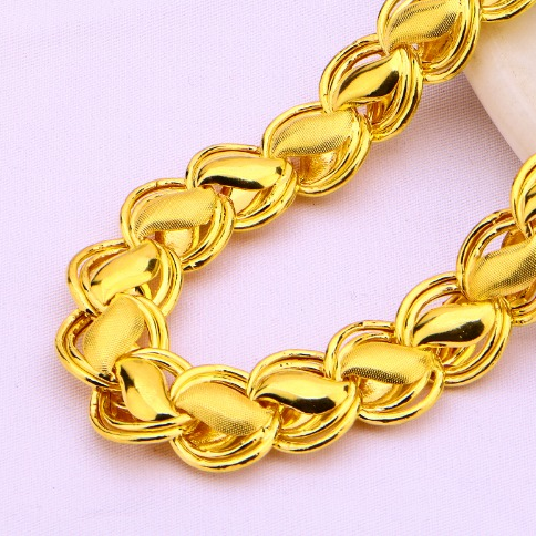 916 Gold CZ Classic Mens Chock Chain MCH736 - Image 2