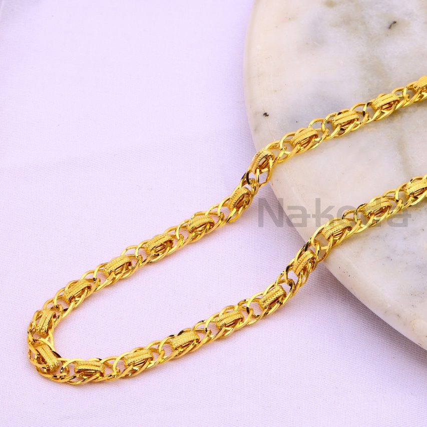 916 Gold Hallmark Fancy Mens Chock Chain MCH732 - Image 2