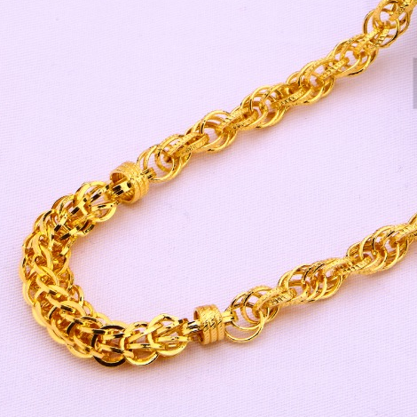916 Gold Hallmark Delicate Mens Chock Chain MCH712 - Image 2