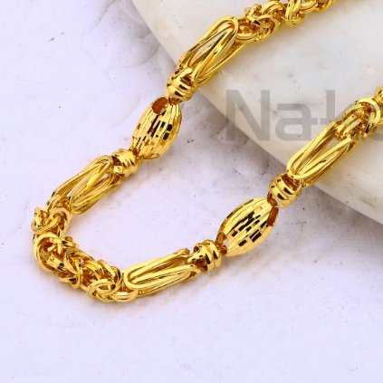 916 Gold Fancy Mens Chock Chain MCH685 - Image 2