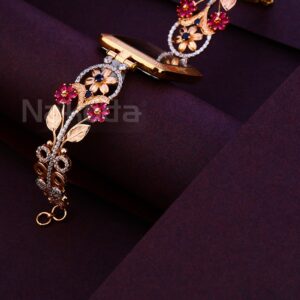 750 CZ Rose Gold Designer Women's Hallmark Watch RLW387