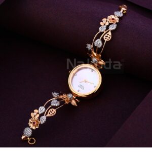 750 CZ Rose Designer  Ladies Gold Watch RLW380