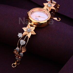750 CZ Rose Designer  Ladies Gold Watch RLW380