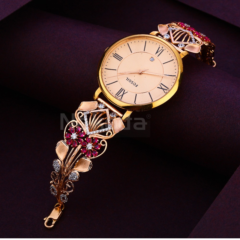 750 CZ Rose Ladies Gold Watch RLW378