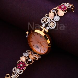 18CT CZ Women's Gorgeous Hallmark Rose Gold Watch RLW376