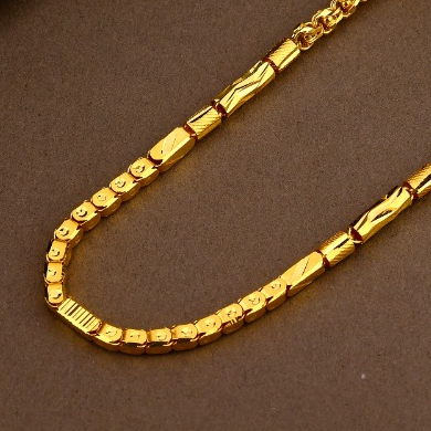 22KT Gold Hallmark Fancy Mens Hollow Chain MHC50 - Image 2