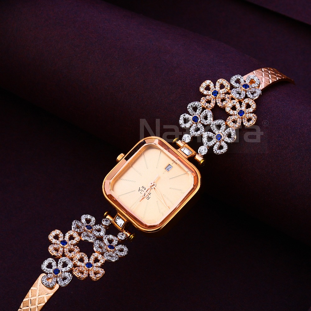 18CT CZ Women's Fancy Hallmark Rose Gold Watch RLW375 - Image 3