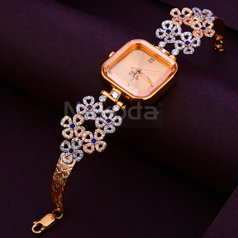 18CT CZ Women's Fancy Hallmark Rose Gold Watch RLW375