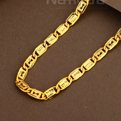 22kt gold delicate mens hollow chain mhc42 - Image 2