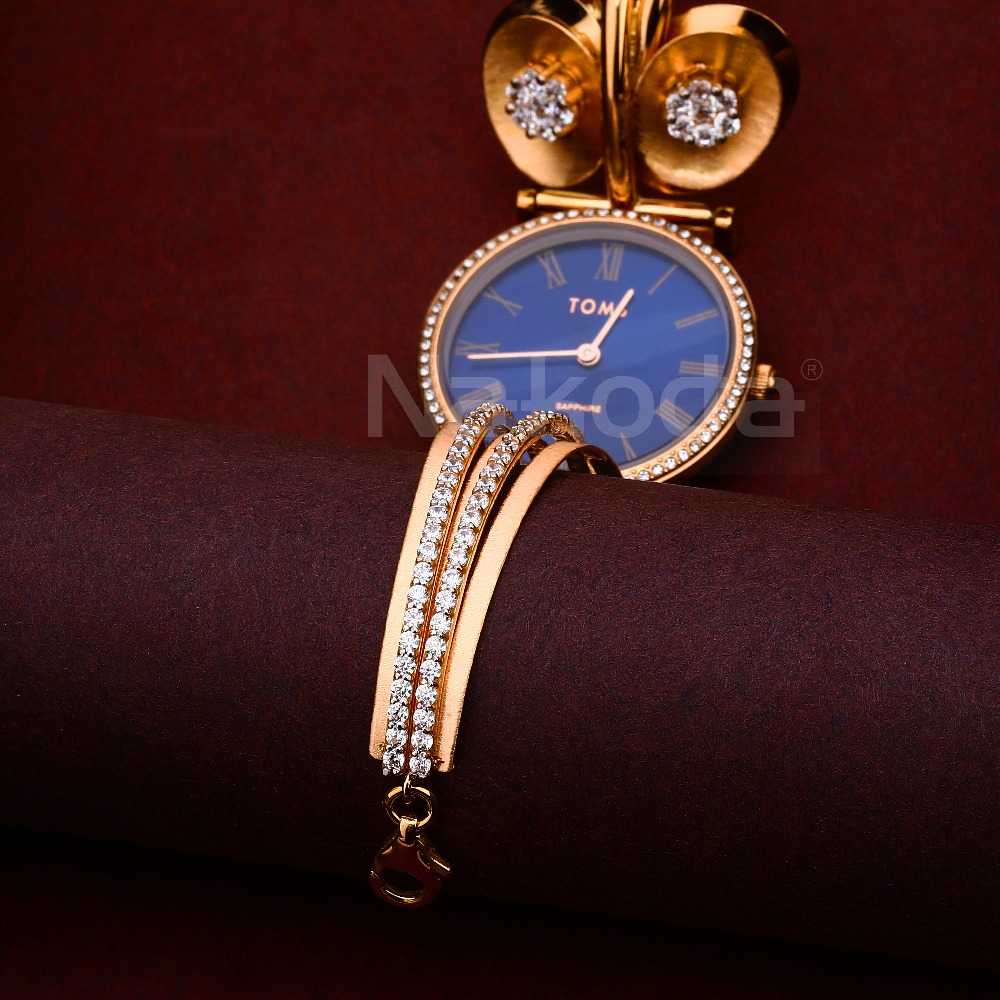 18CT CZ Women's Designer Hallmark Rose Gold Watch RLW430 - Image 2