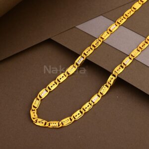 916 Gold CZ Hallmark Stylish Mens Hollow Chain MHC39