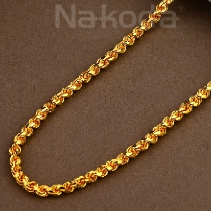 916 Gold CZ Hallmark Delicate Mens Hollow Chain MHC34 - Image 2