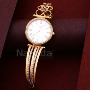 18CT CZ Ladies Exclusive Rose Gold Watch RLW424