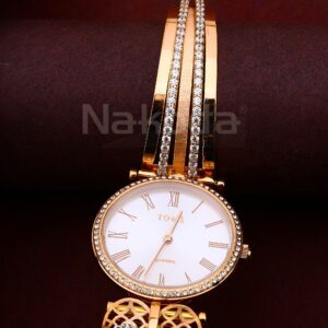 18CT CZ Ladies Designer Rose Gold Watch RLW422