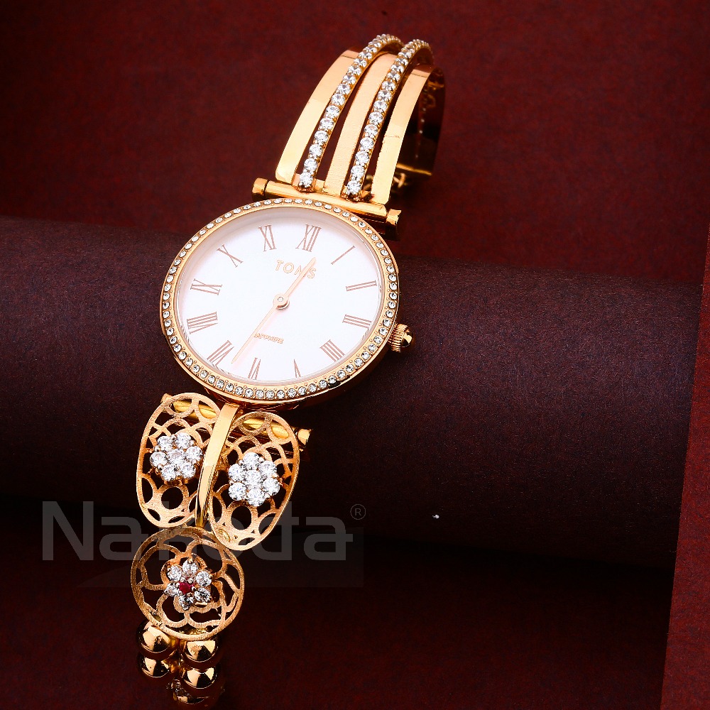 18CT CZ Ladies Designer Rose Gold Watch RLW422