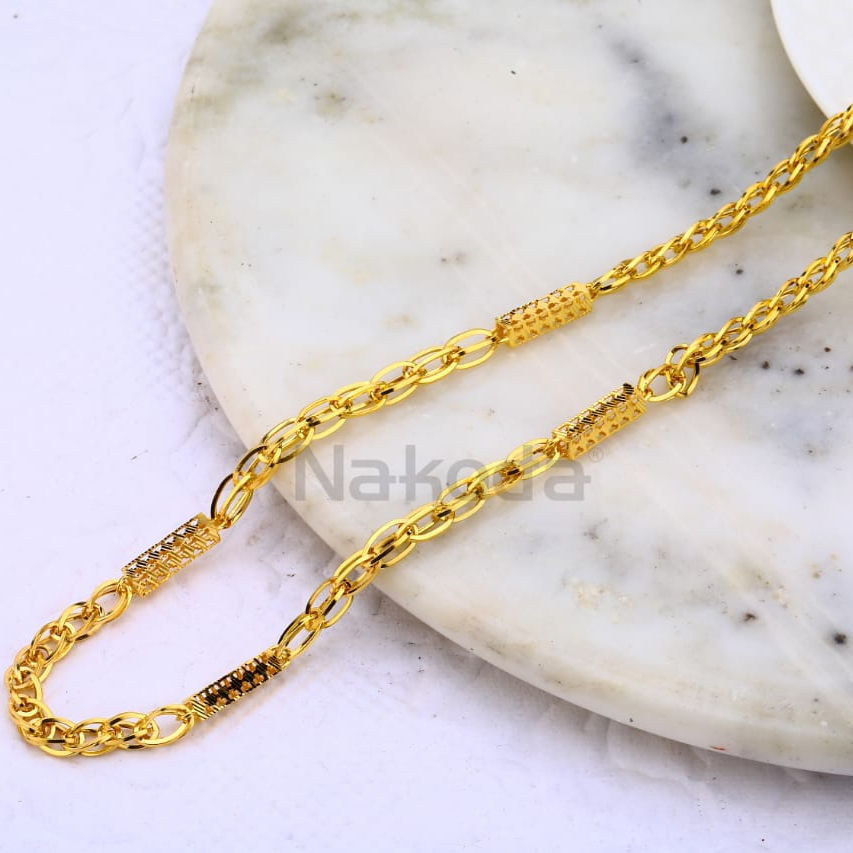 916 Gold CZ Hallmark Mens Choco Chain MCH690