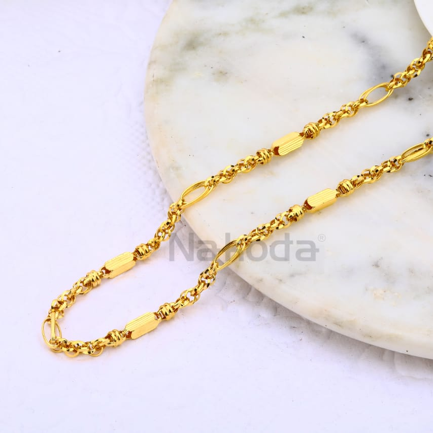 916 Gold CZ Hallmark Fancy Mens Choco chain MCH694
