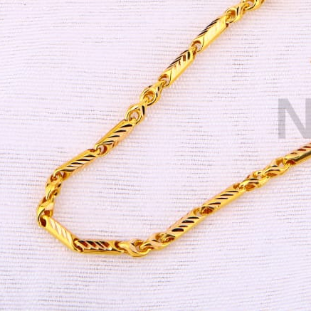 916 Gold Hallmark Exclusive Mens Choco Chain MCH752 - Image 2