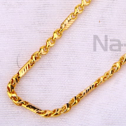 916 Gold Hallmark Stylish Mens Choco Chain MCH755 - Image 3