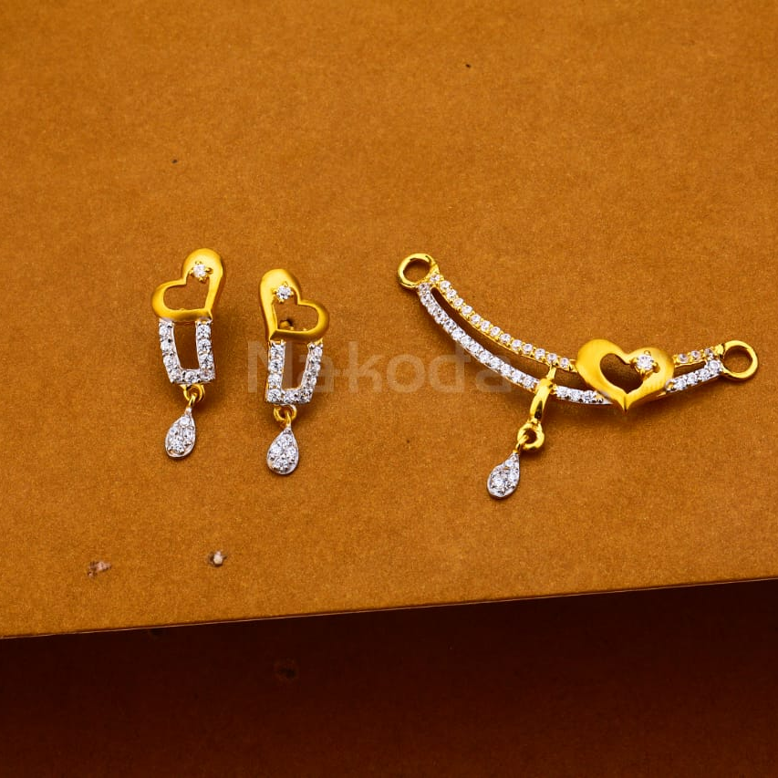 22KT CZ Ladies Mangalsutra Pendant Set MP465