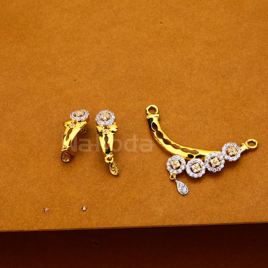 22KT CZ Ladies Delicate Mangalsutra Pendant Set MP466