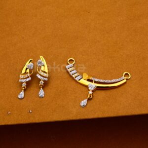 22KT Hallmark Delicate Ladies Mangalsutra Pendant Set MP460