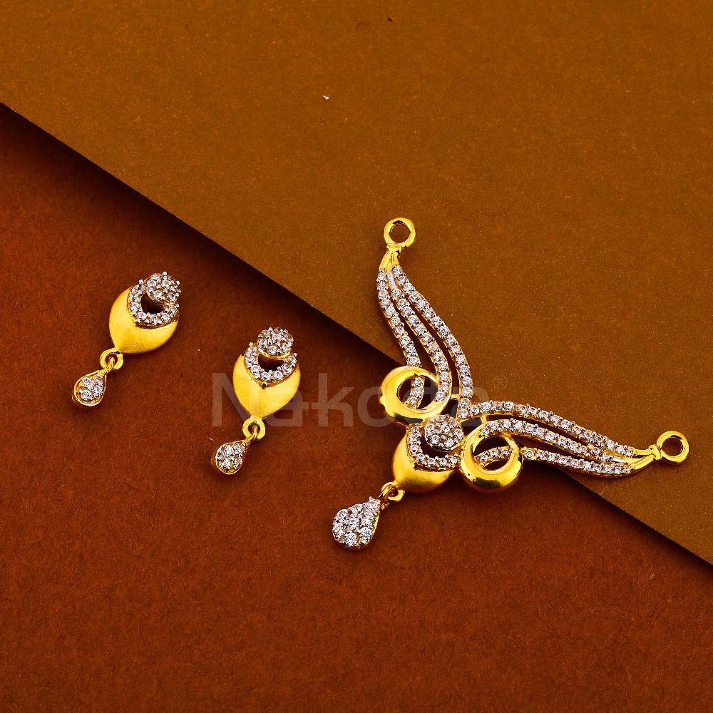 22CT Gold Women's Designer Hallmark Mangalsutra Pendant Set MP433