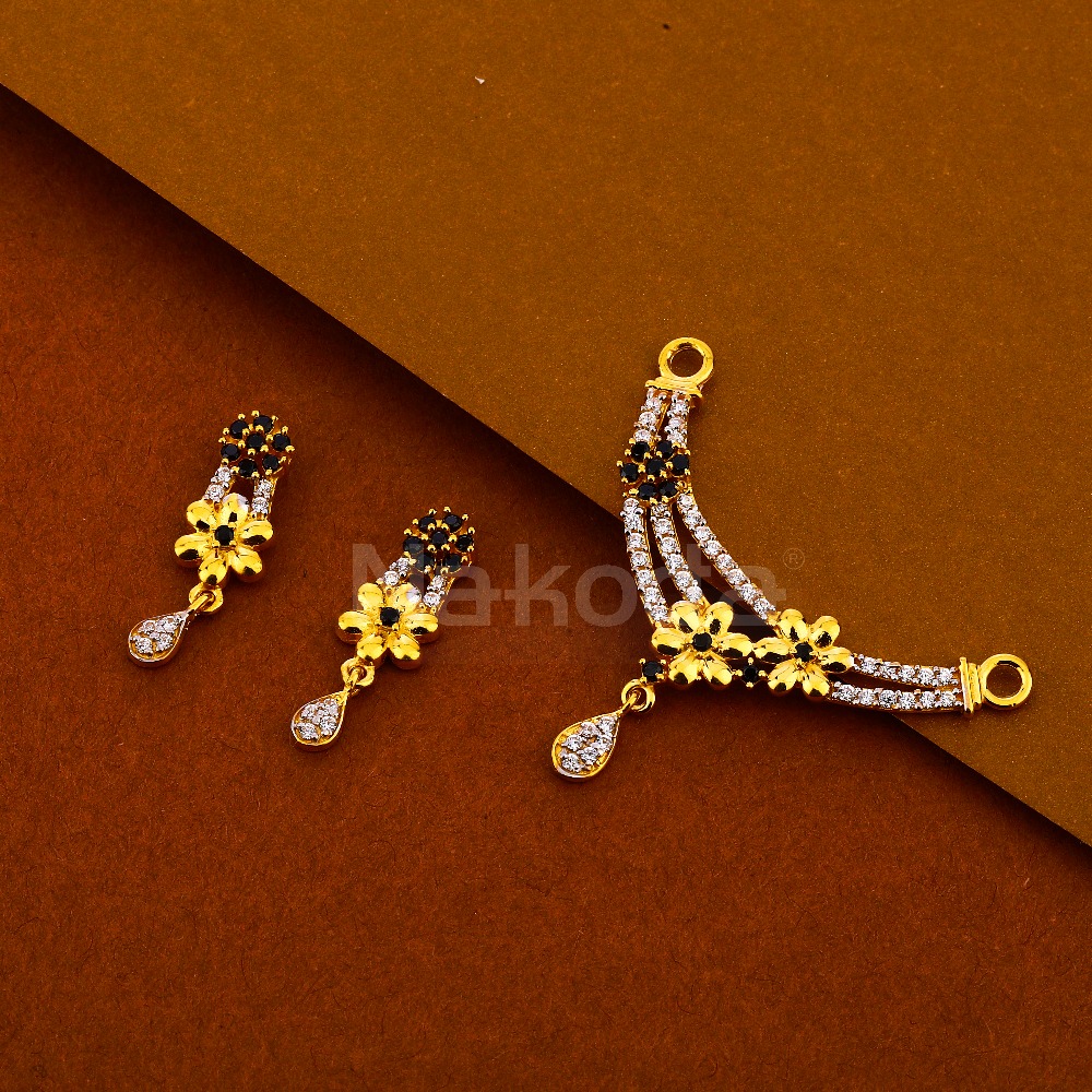 22CT Gold Women's Hallmark Mangalsutra Pendant Set MP431