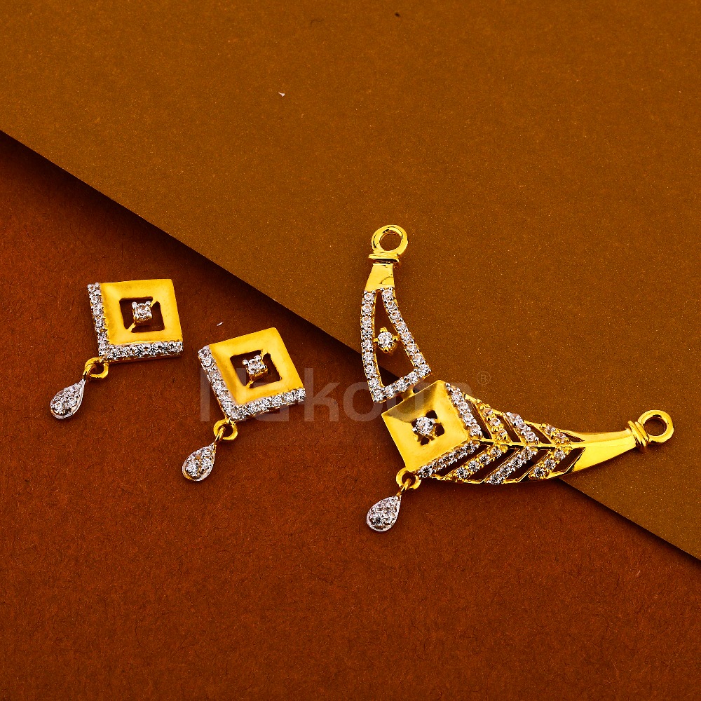 22CT Gold Fancy Ladies Mangalsutra Pendant Set MP428