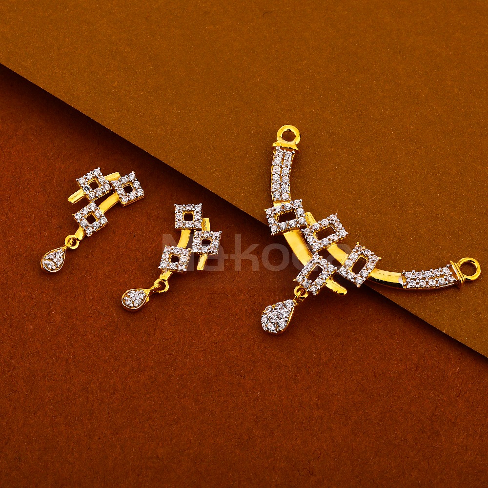 22CT Gold Designer Ladies Mangalsutra Pendant Set MP425